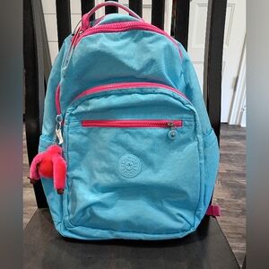 Kipling Blue Sea Seoul Extra Large 17" Laptop Backpack Combo Blue New Unused